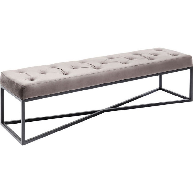 Bench Crossover Grey Black 150x40cm